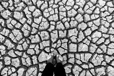 Standing in dried salt lake