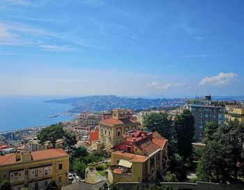 High angle view of townscape against sky