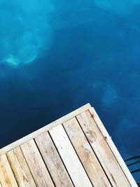 High angle view of swimming pool against lake