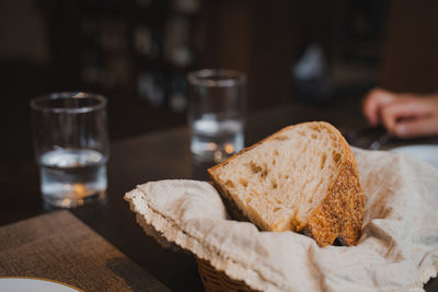 Close-up of food on table