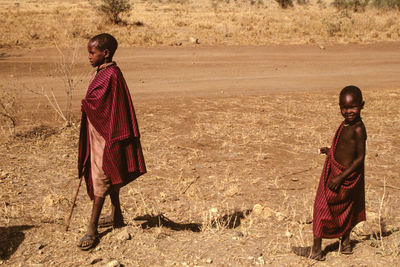 Full length of a man walking in temple