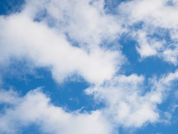 Low angle view of clouds in blue sky