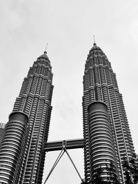 Low angle view of skyscraper against sky