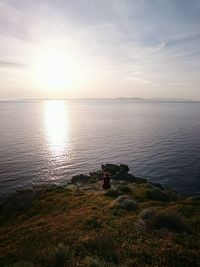 Scenic view of sea during sunset