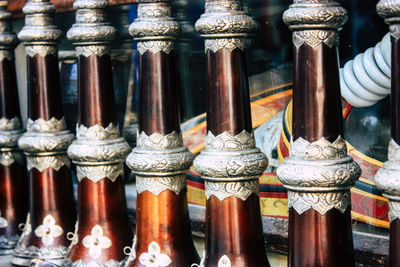 Close-up of temple against building