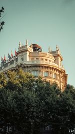 Low angle view of building against clear sky