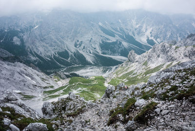 Aerial view of mountain range