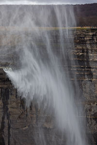 Scenic view of waterfall