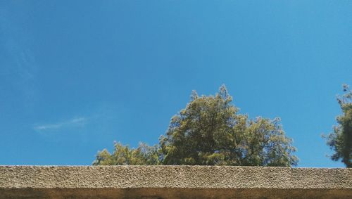 Low angle view of built structure against blue sky