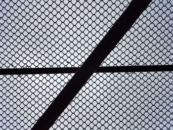 Low angle view of chainlink fence