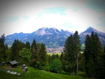 Scenic view of mountains against sky