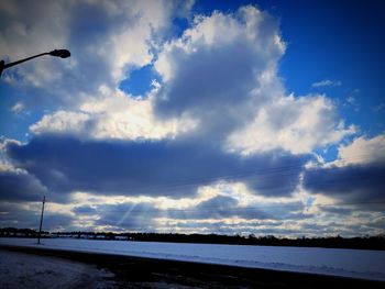 Low angle view of sky over water