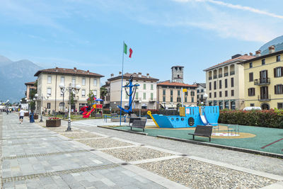 The lakeside of pisogne in the lake iseo