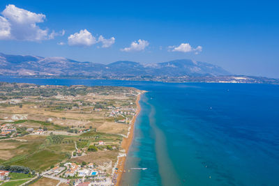 Panoramic view of sea and bay against sky