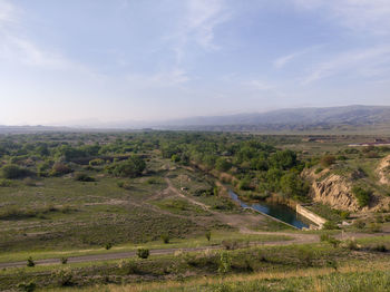 High angle view of landscape against sky