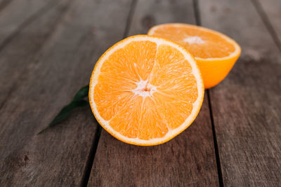 Close-up of orange on table