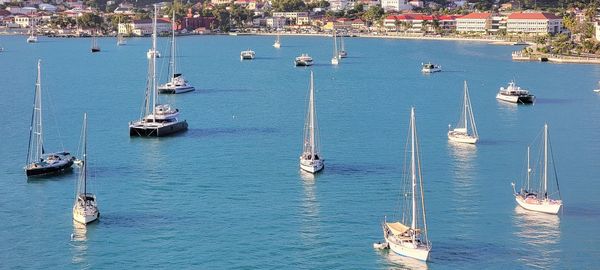 Boats in sea