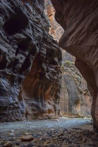 Low angle view of rock formation