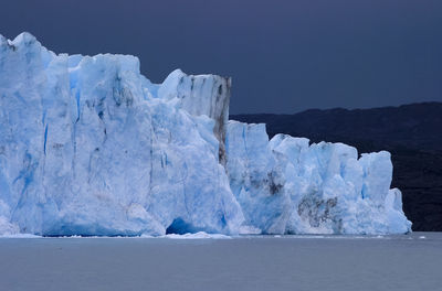 Scenic view of glaciers against clear sky, patagonia argentina 