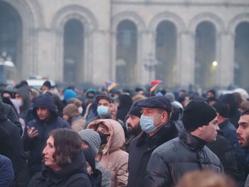 Group of people in front of building