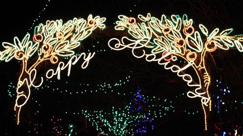 Close-up of abstract lights against black background