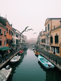 View of canal passing through city