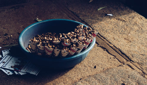 High angle view of breakfast in container