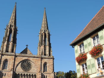 Low angle view of cathedral against clear sky