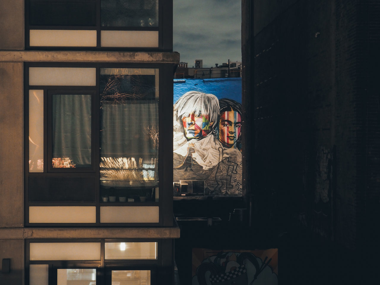 PORTRAIT OF MAN SEEN THROUGH WINDOW