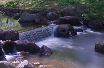 Scenic view of waterfall in forest