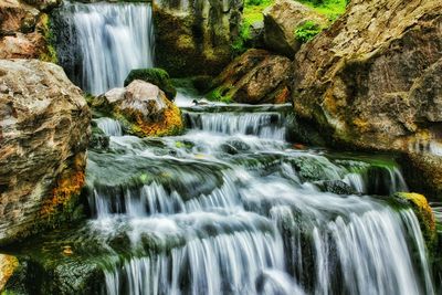 Scenic view of waterfall