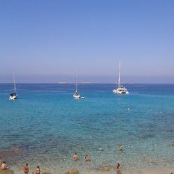 Sailboat sailing in sea