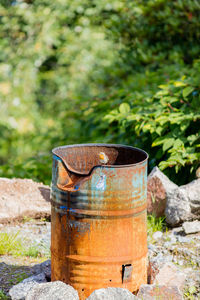 Close-up of rusty pipe