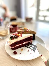 Close-up of cake on table