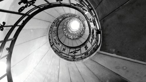 High angle view of spiral stairs