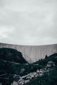 Scenic view of dam against sky