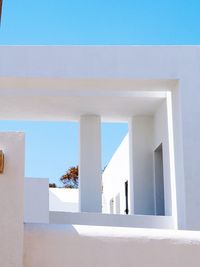 Modern building against clear blue sky