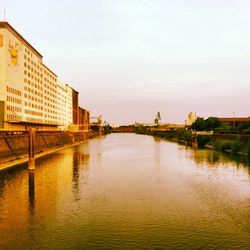 View of canal along buildings