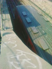 View of train on road