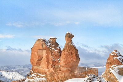 Scenic view of rock formation against sky