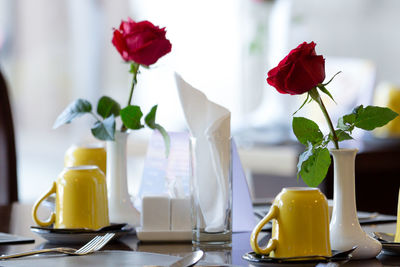 Close-up of food on table
