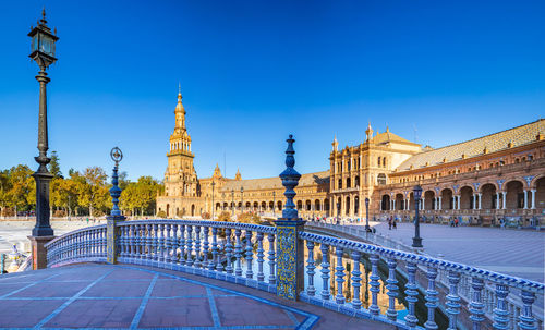 View of historic building against blue sky