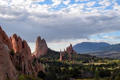 View of mountain against cloudy sky