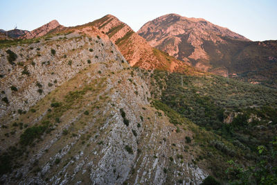 Scenic view of rocky mountains against sky
