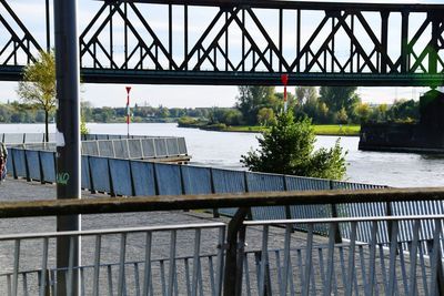 Bridge over river against sky