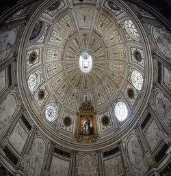 Low angle view of ornate ceiling