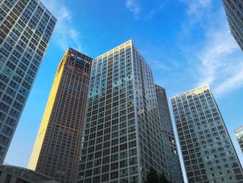 Low angle view of modern building against sky