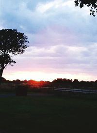 Scenic view of landscape at sunset