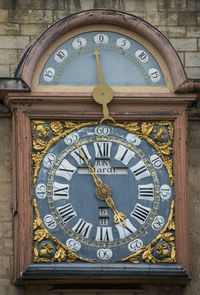 Close-up of clock tower