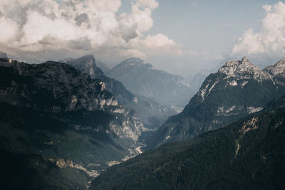 Scenic view of mountains against sky